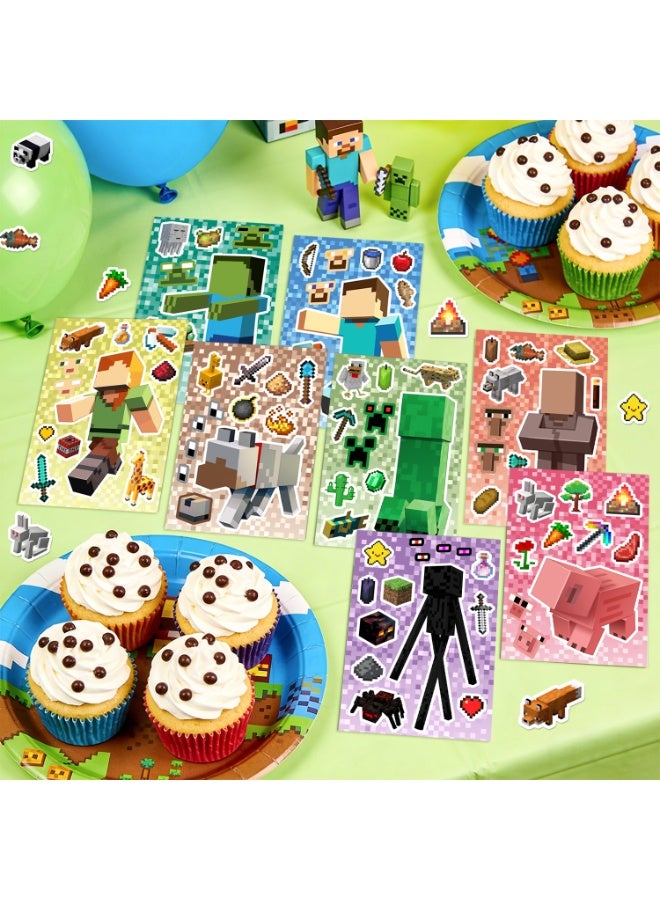 Minecraft Make Your Own Sticker Kits, 24 Sheet Block & Creeper Stickers, DIY Minecraft Stickers for Gaming Birthday Party Favors, Crafts and Kids Activities - Image 5